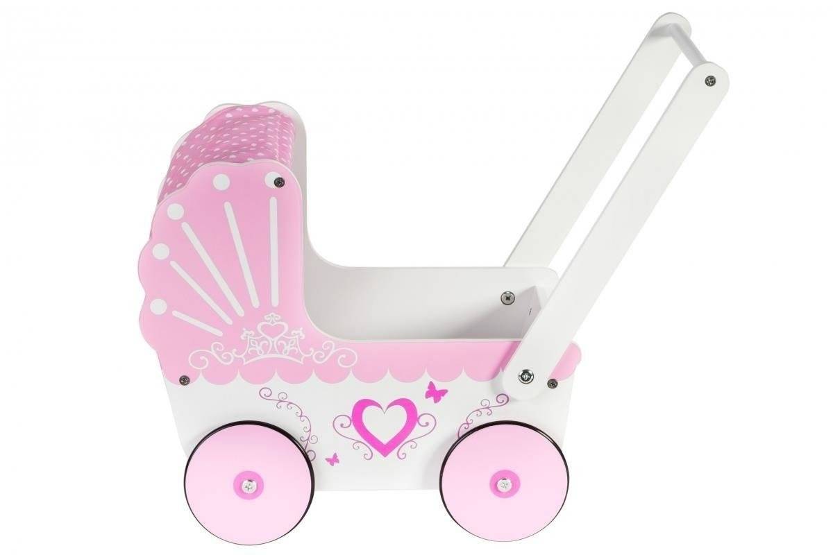 Cărucior de păpuși din lemn