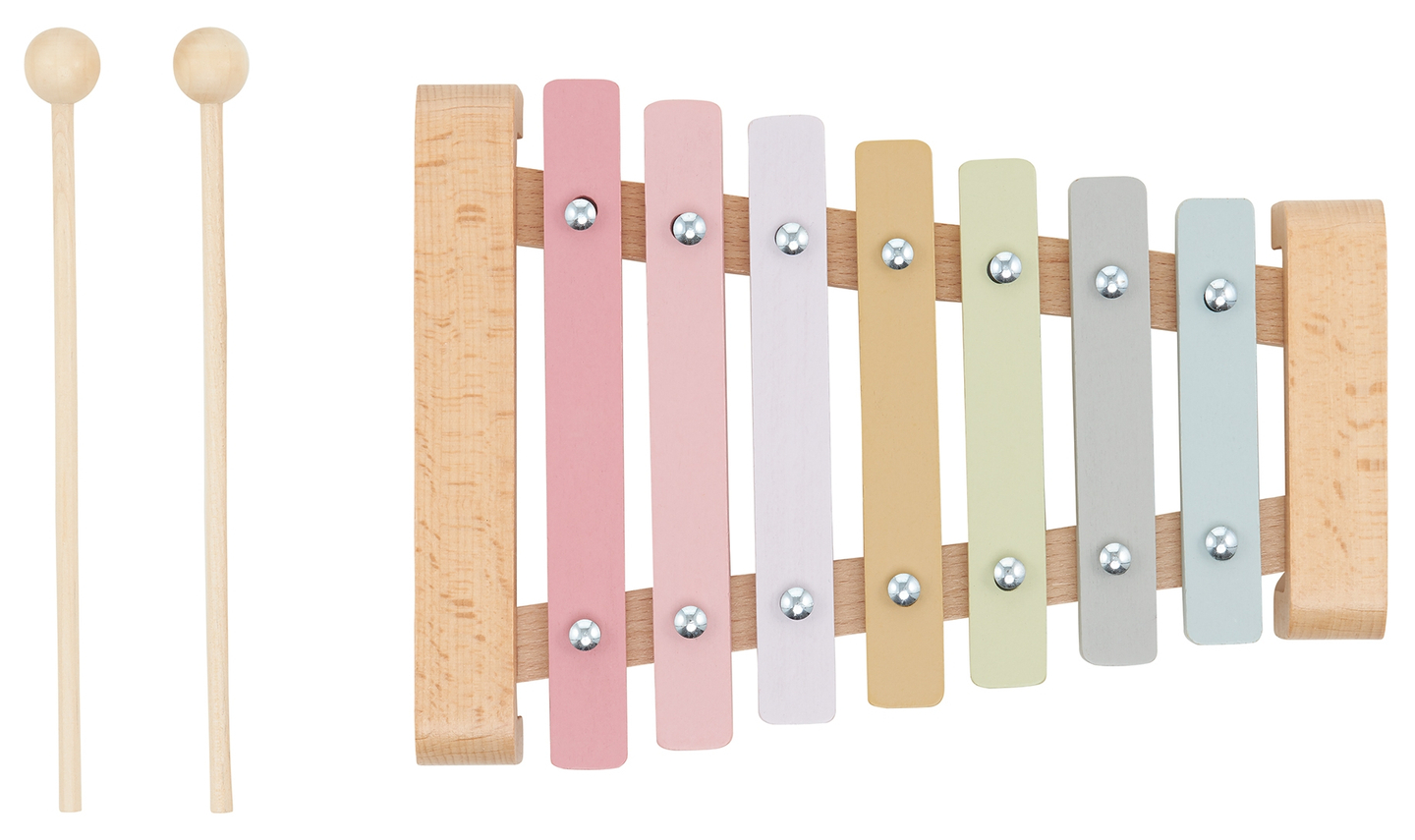 Dulcimer din lemn - xilofon pentru copii, culorile curcubeului