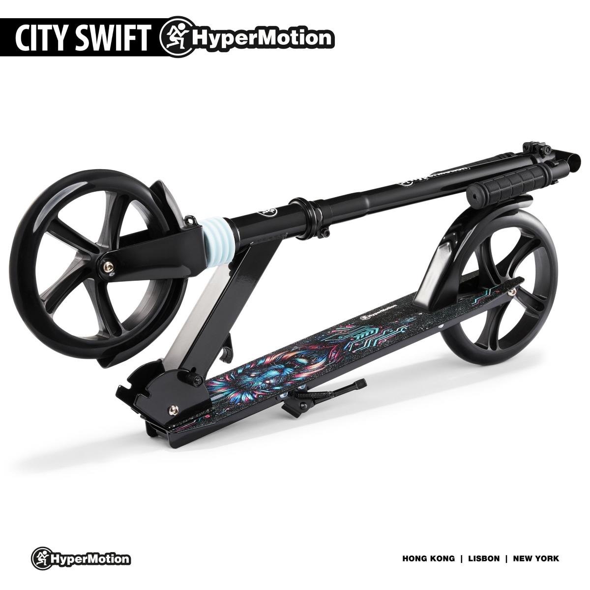 Scuter cu două roți pentru adulți tineri - cu amortizor - Hypermotion CITY SWIFT Digital Lion - 100kg