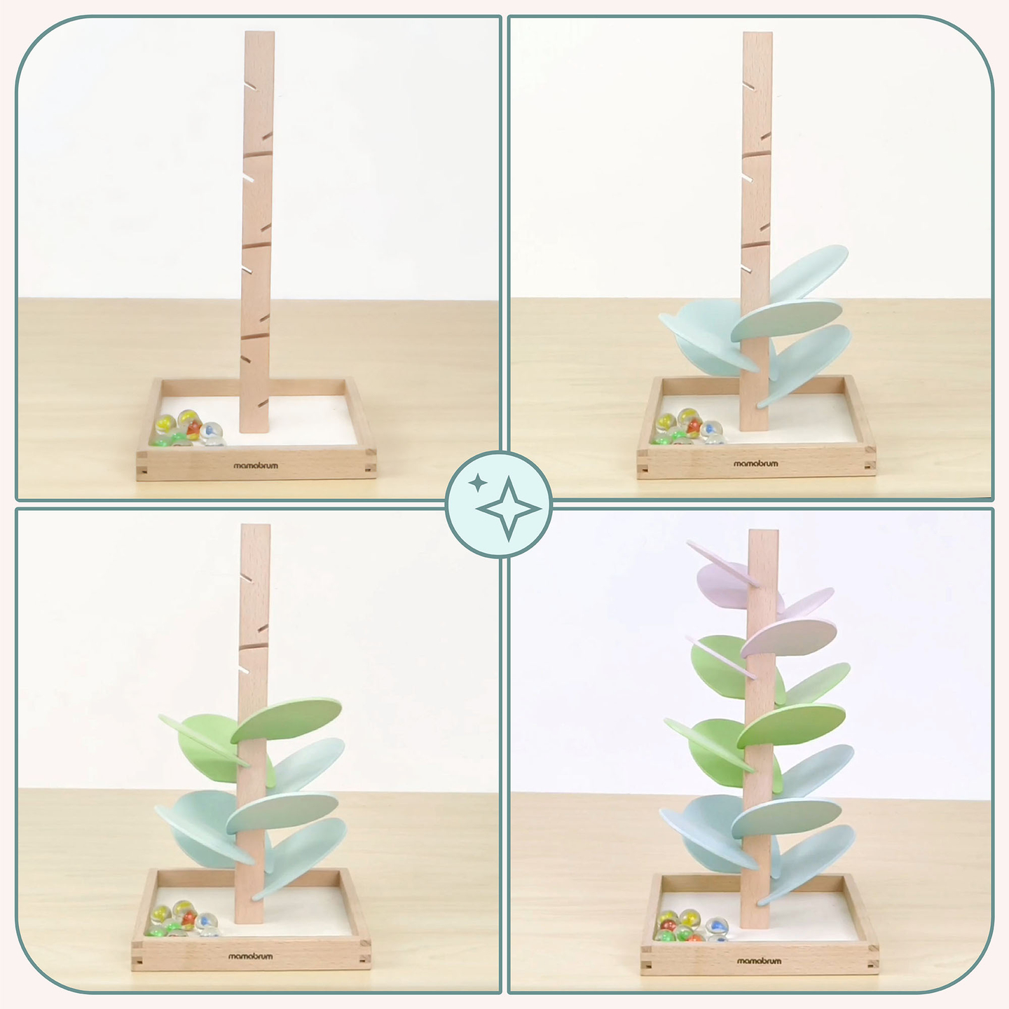 Culodrom din lemn - copac de sunet cu bile