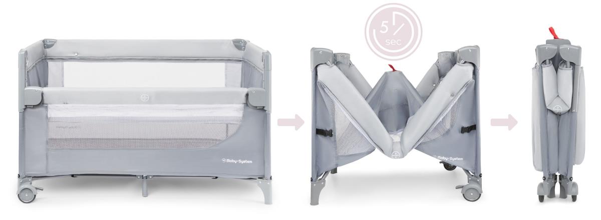 Pătuț de transport Closely 3 în 1 cu masă de schimbat, saltea și geantă de transport