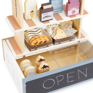 Magazin pliabil din lemn - cafenea, patiserie cu accesorii