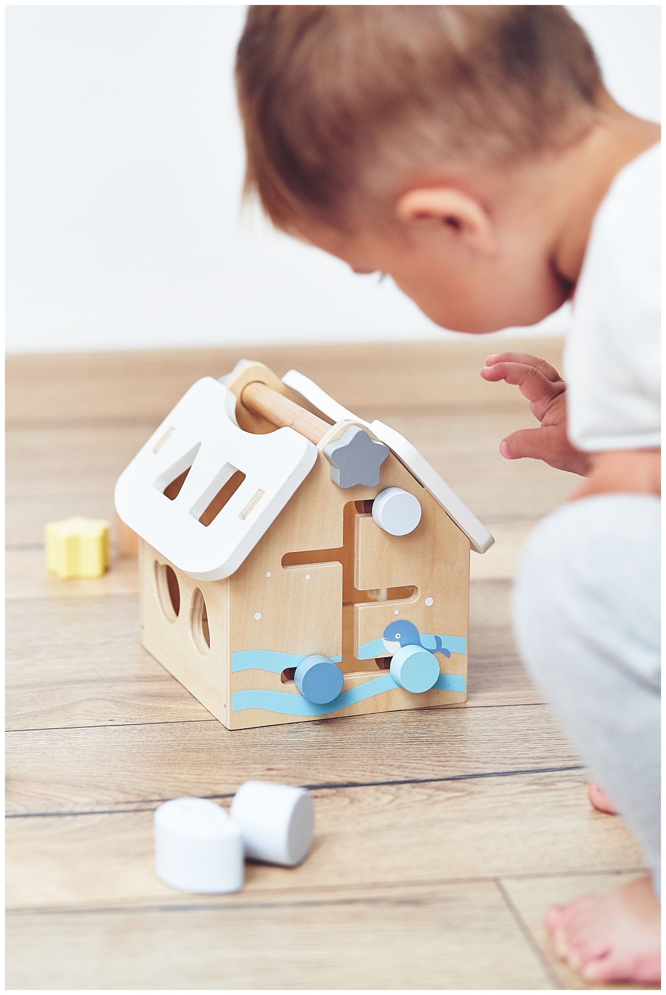 Sorter - casă educațională din lemn cu blocuri