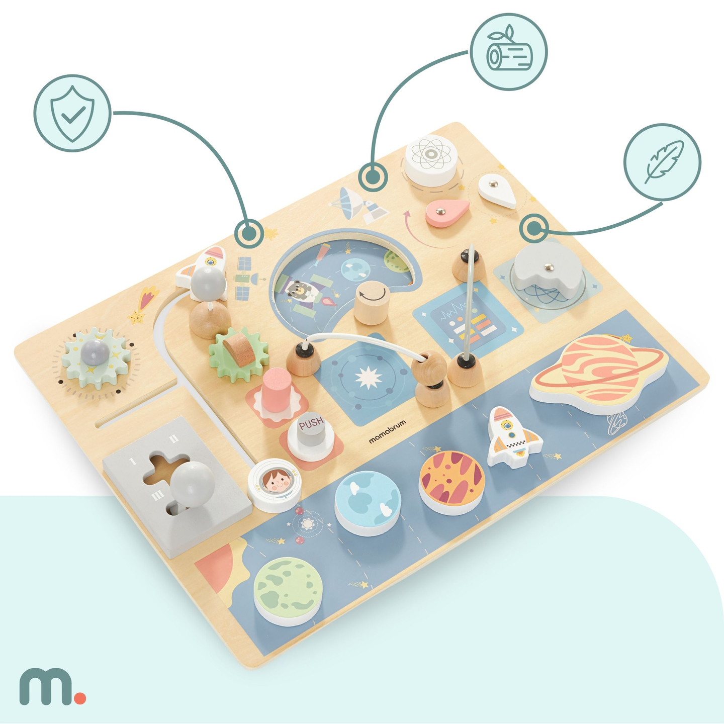 Tablă manipulativă din lemn - Cosmos