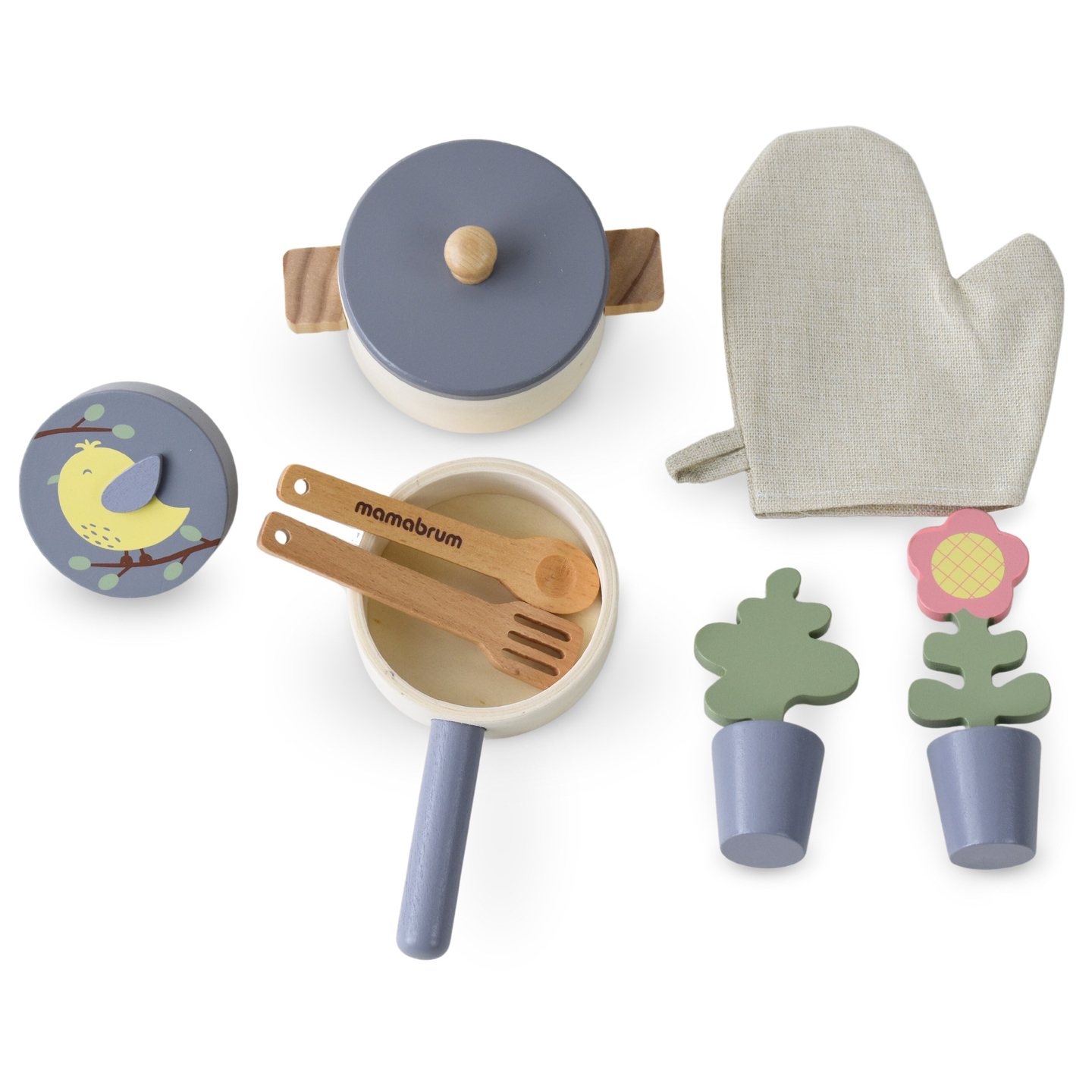 Bucătărie de grădină din lemn cu accesorii - natural boho