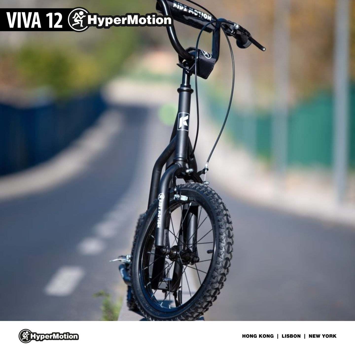 Trotinetă HyperMotion VIVA 12 (roți cu pompă de 30 cm) - Negru