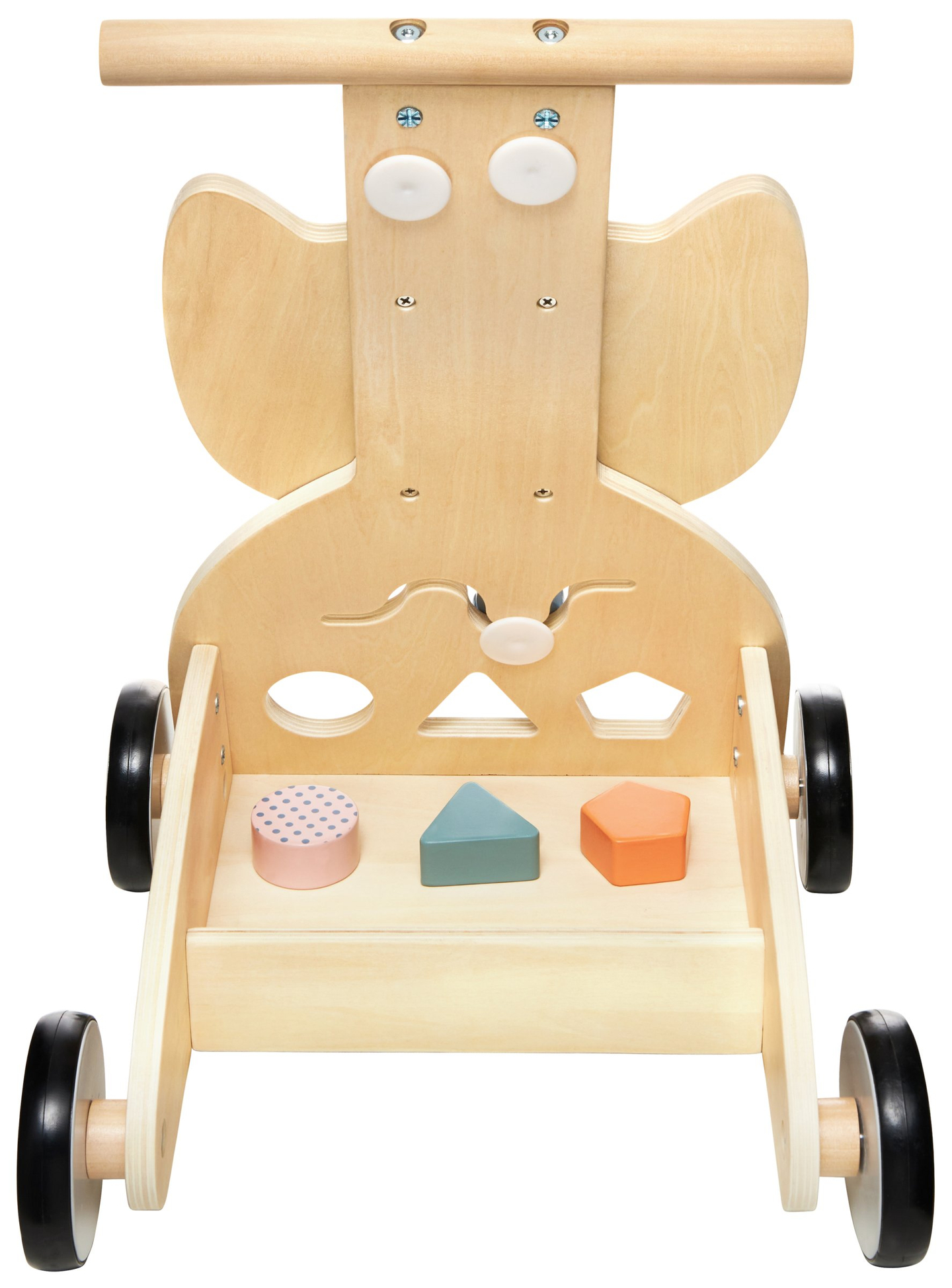 Plimbător multifuncțional din lemn - împingător - cărucior cu blocuri - Bufniță