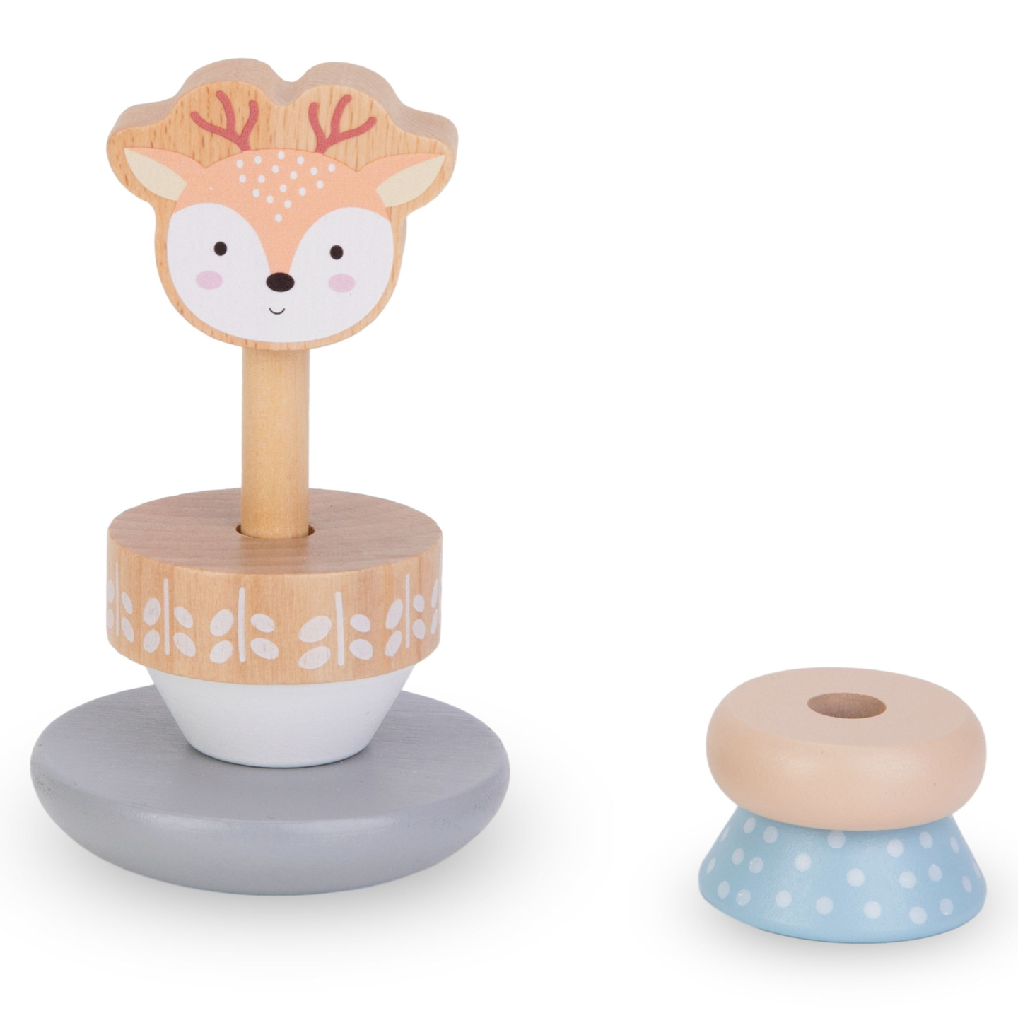 Set de jucării din lemn - întrepătrundere colorată, cerb piramidă, sorter Penguin