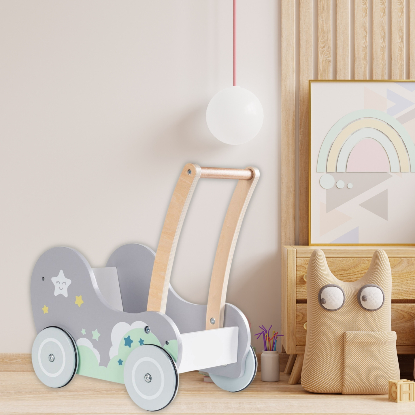 Cărucior de lemn pentru cărucior de lemn