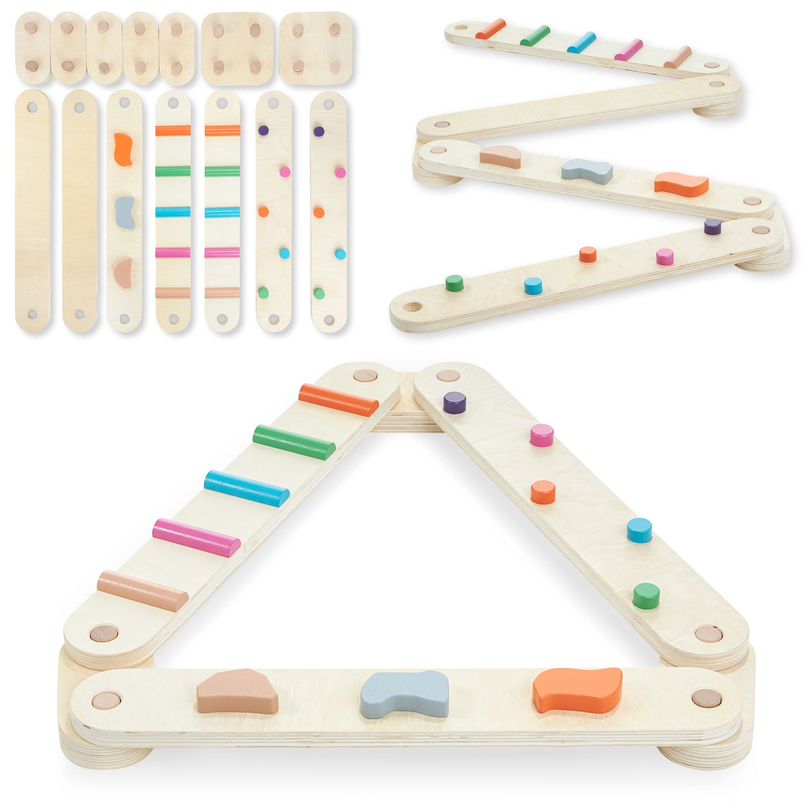 Pistă de echilibru din lemn - cale senzorială - 14 elemente