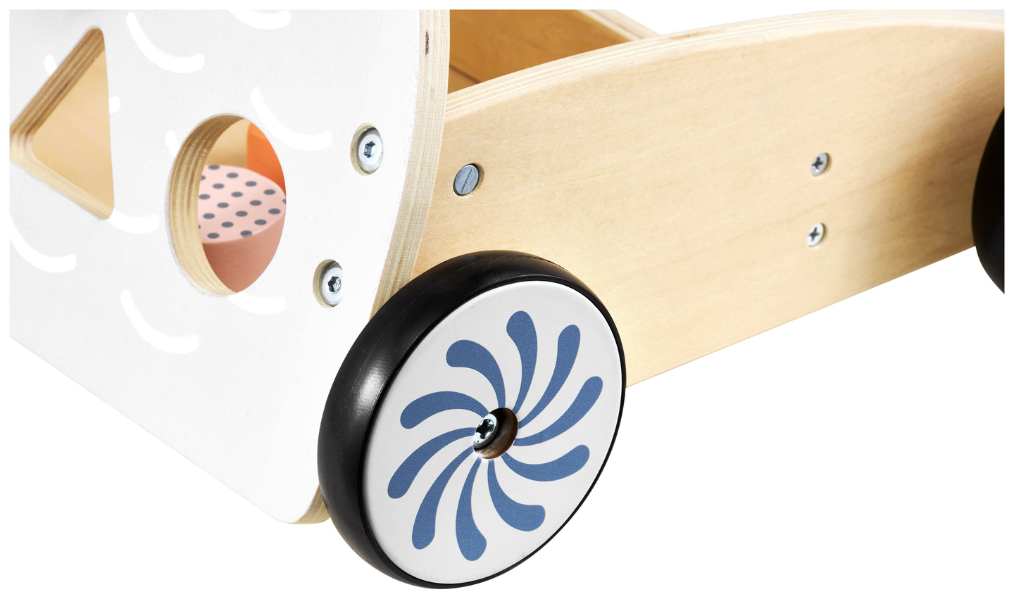 Plimbător multifuncțional din lemn - împingător - cărucior cu blocuri - Bufniță