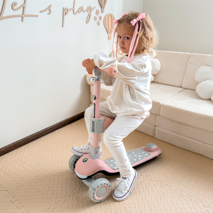 HyperMotion LUMI 3-in-1 scuter de echilibru - platformă iluminată și roți LED, culoare roz