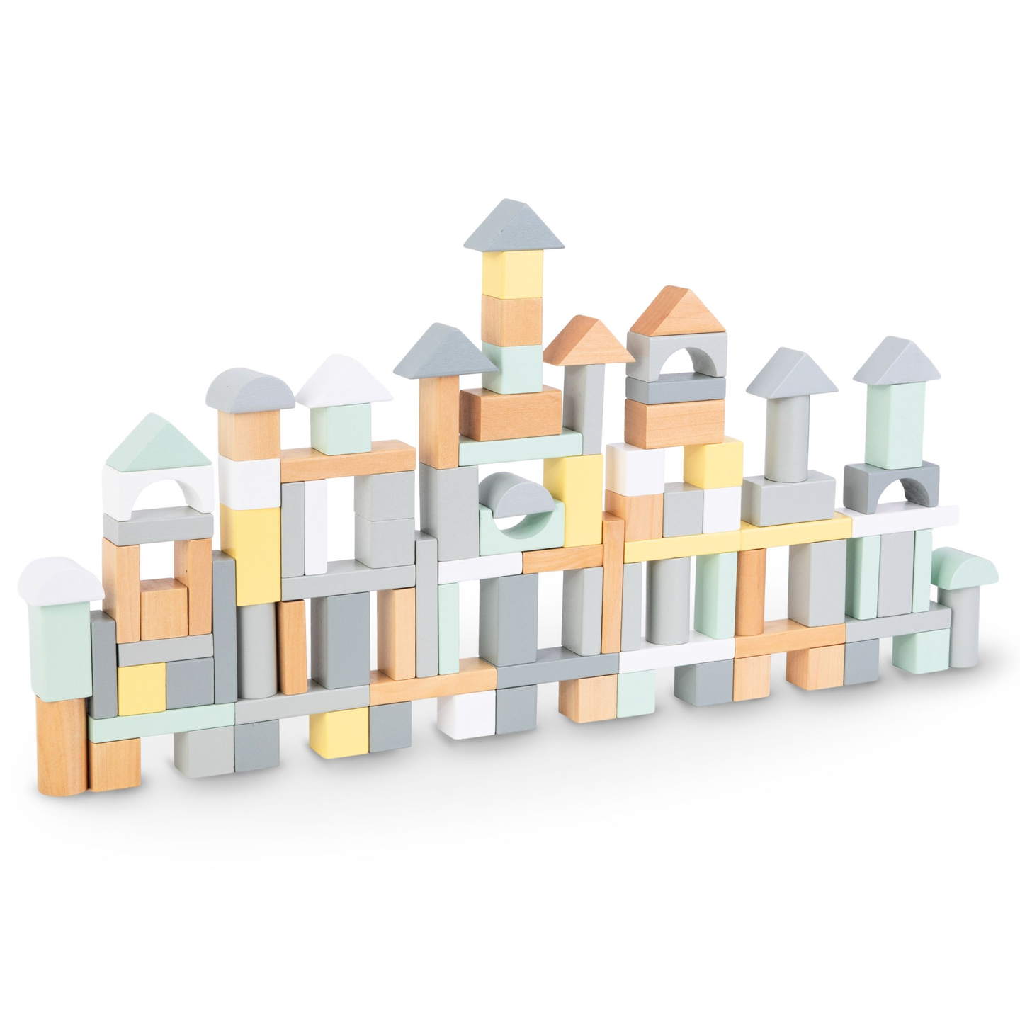 Blocuri de lemn pastel - set de 100 de piese XL