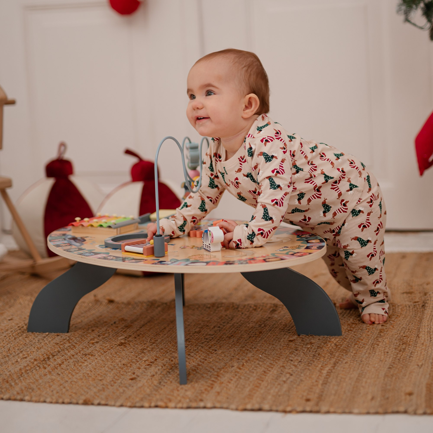 Masă educațională din lemn 7in1, muzicală, senzorială