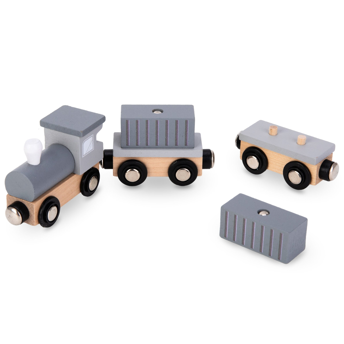 Macara portuară mobilă cu troliu magnetic și accesorii - set din lemn