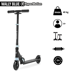 Scuter cu două roți cu amortizor WALLY 4-9 ani de la HyperMotion negru-verde