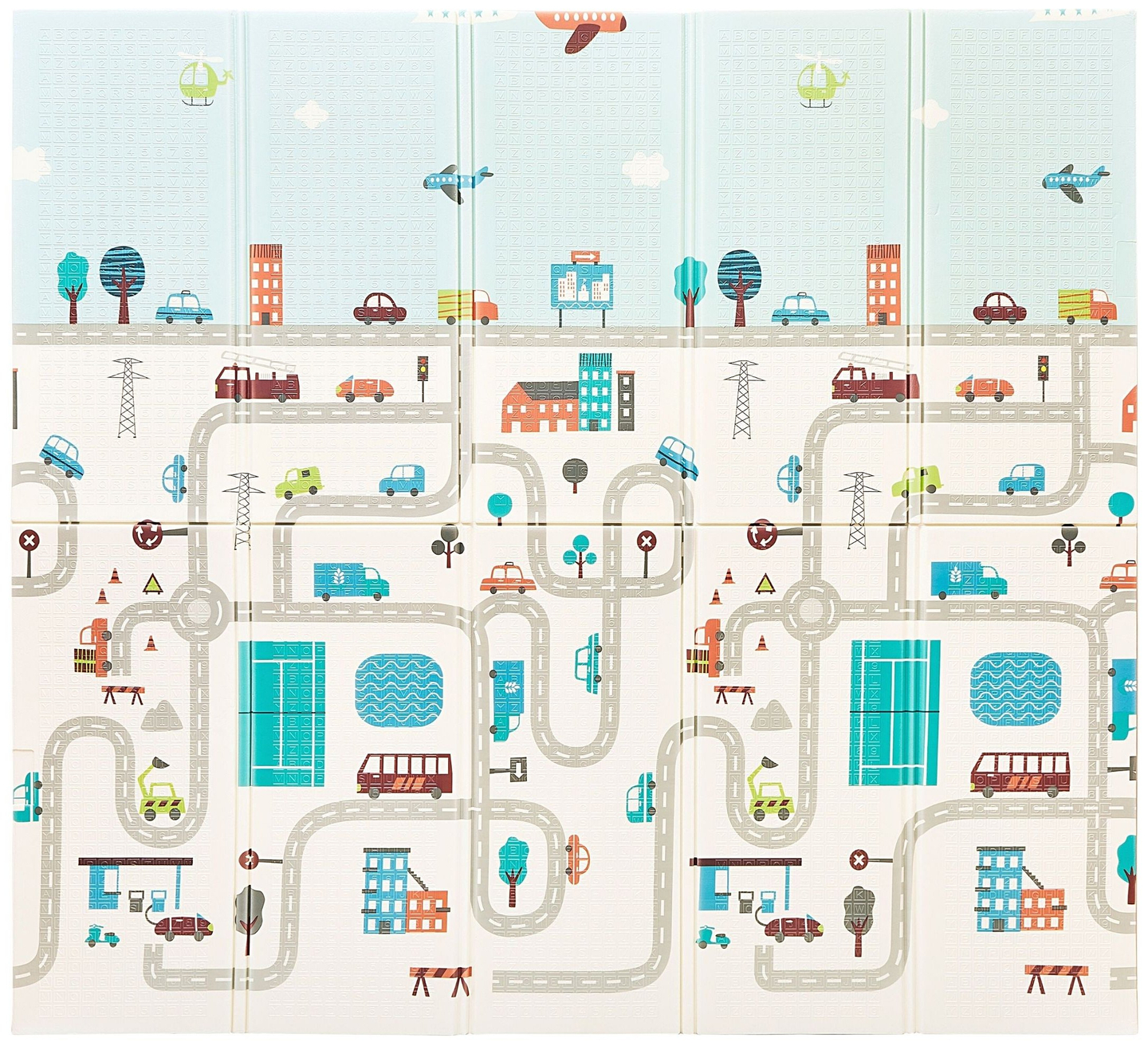 Covoraș din spumă cu două fețe XXL - pliabil 1 CM (munte și drum)