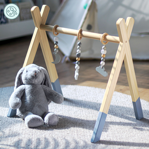 Suport de educație din lemn Baby Gym - culoare gri
