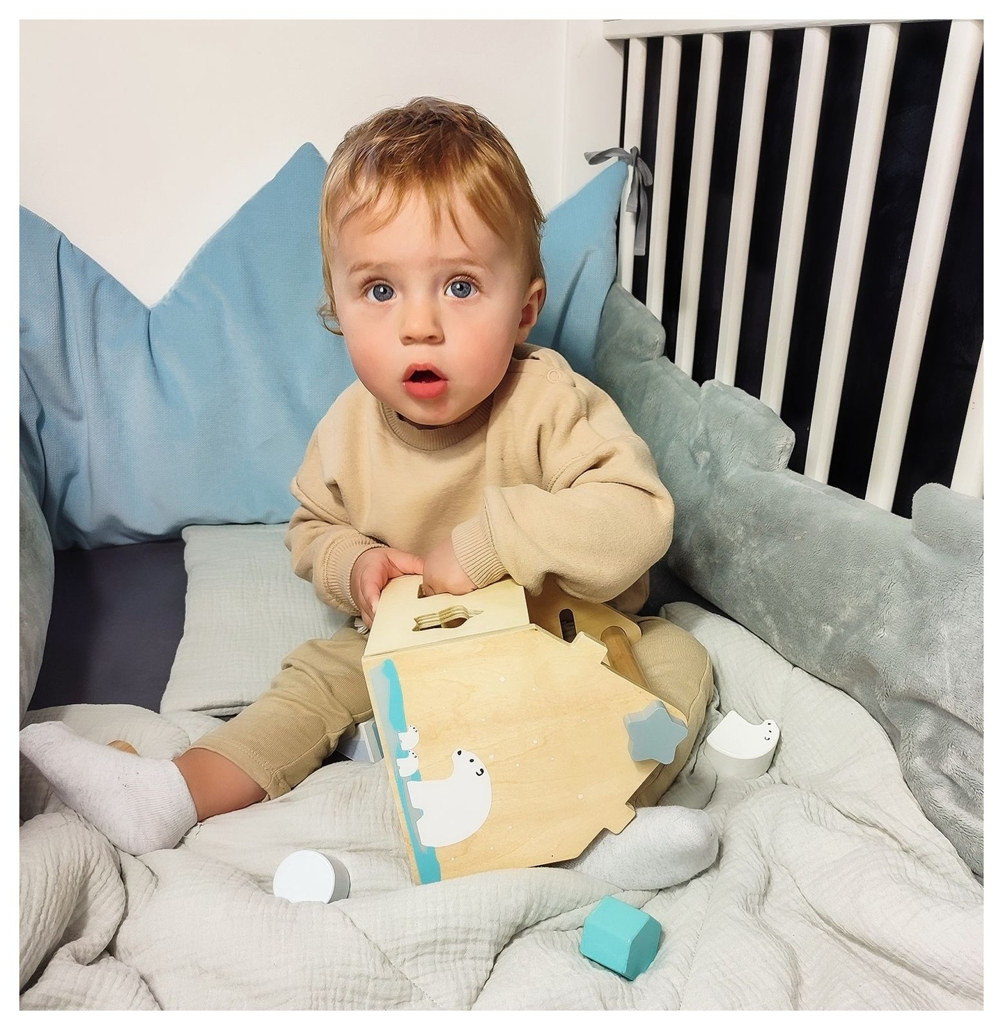 Sorter - casă educațională din lemn cu blocuri