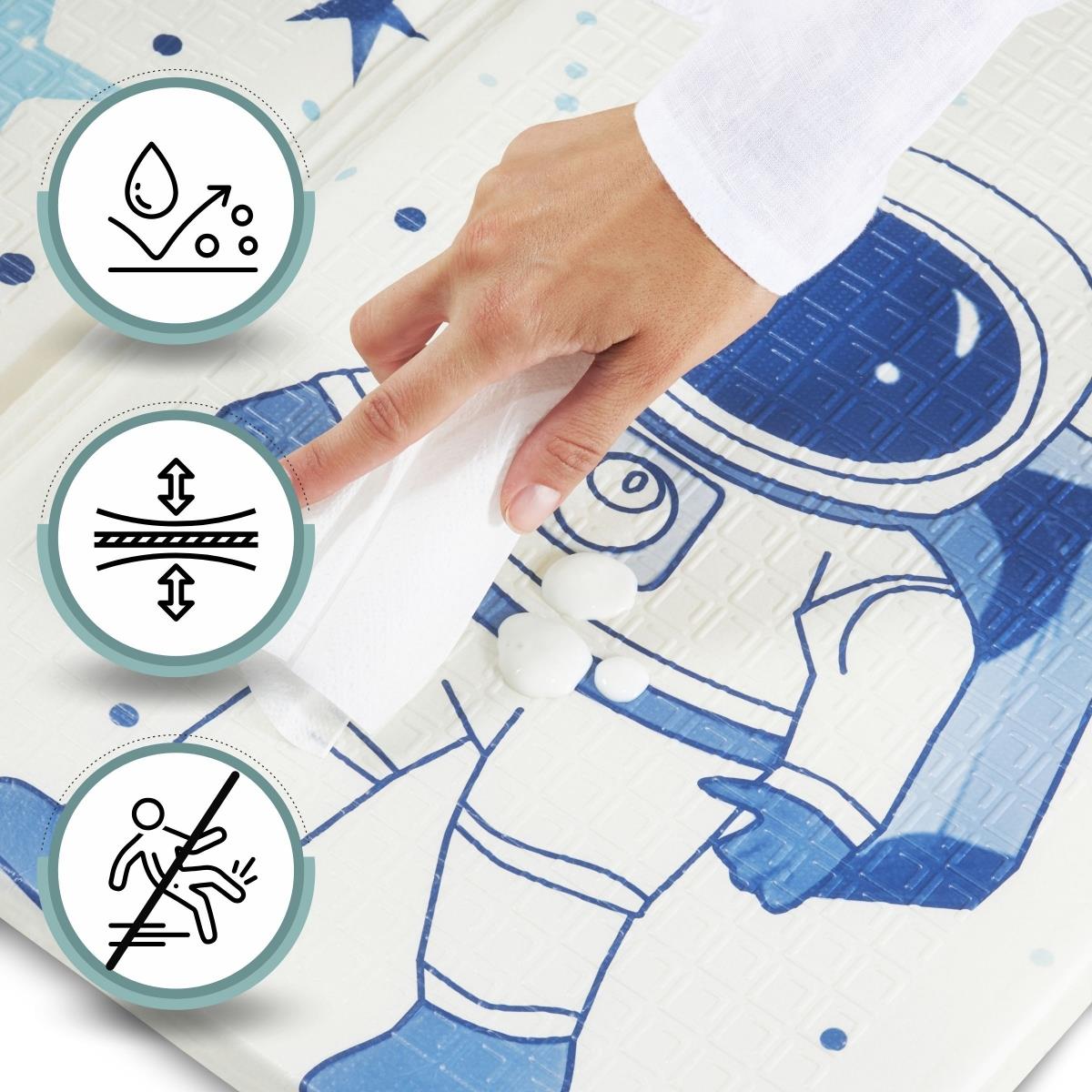 Covoraș din spumă pliabil pe două fețe 180 x 120 x 1cm - Cosmos/triunghiuri geometrice