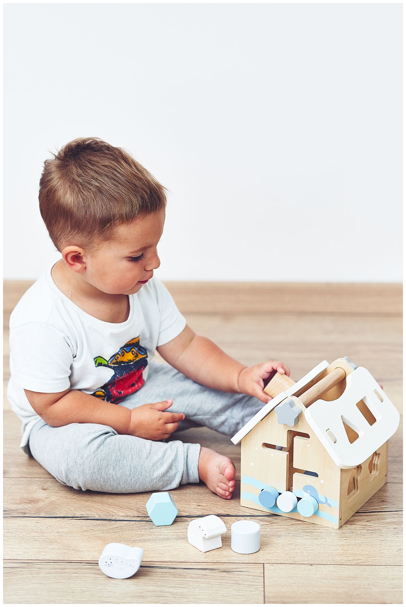 Sorter - casă educațională din lemn cu blocuri