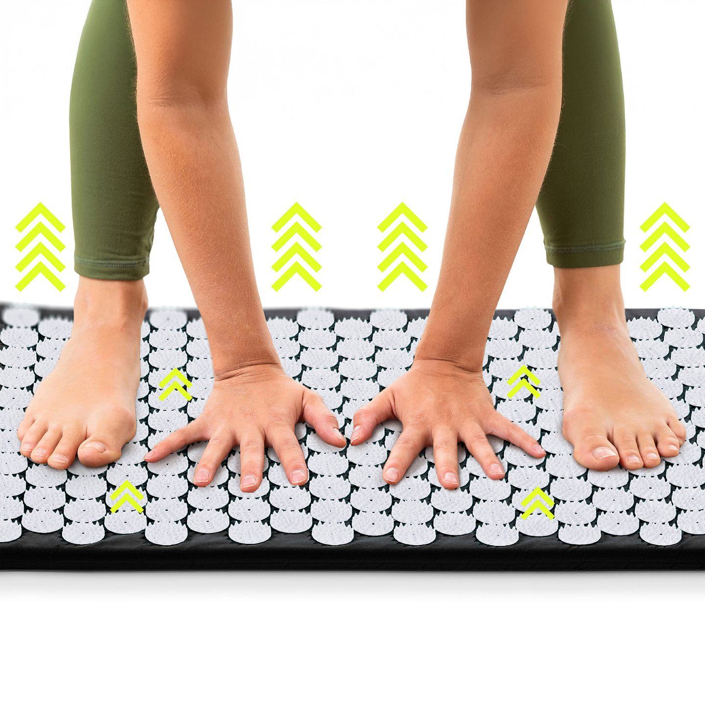 Saltea de presopunctură cu pernă și husă - 72 cm HyperMotion alb-negru