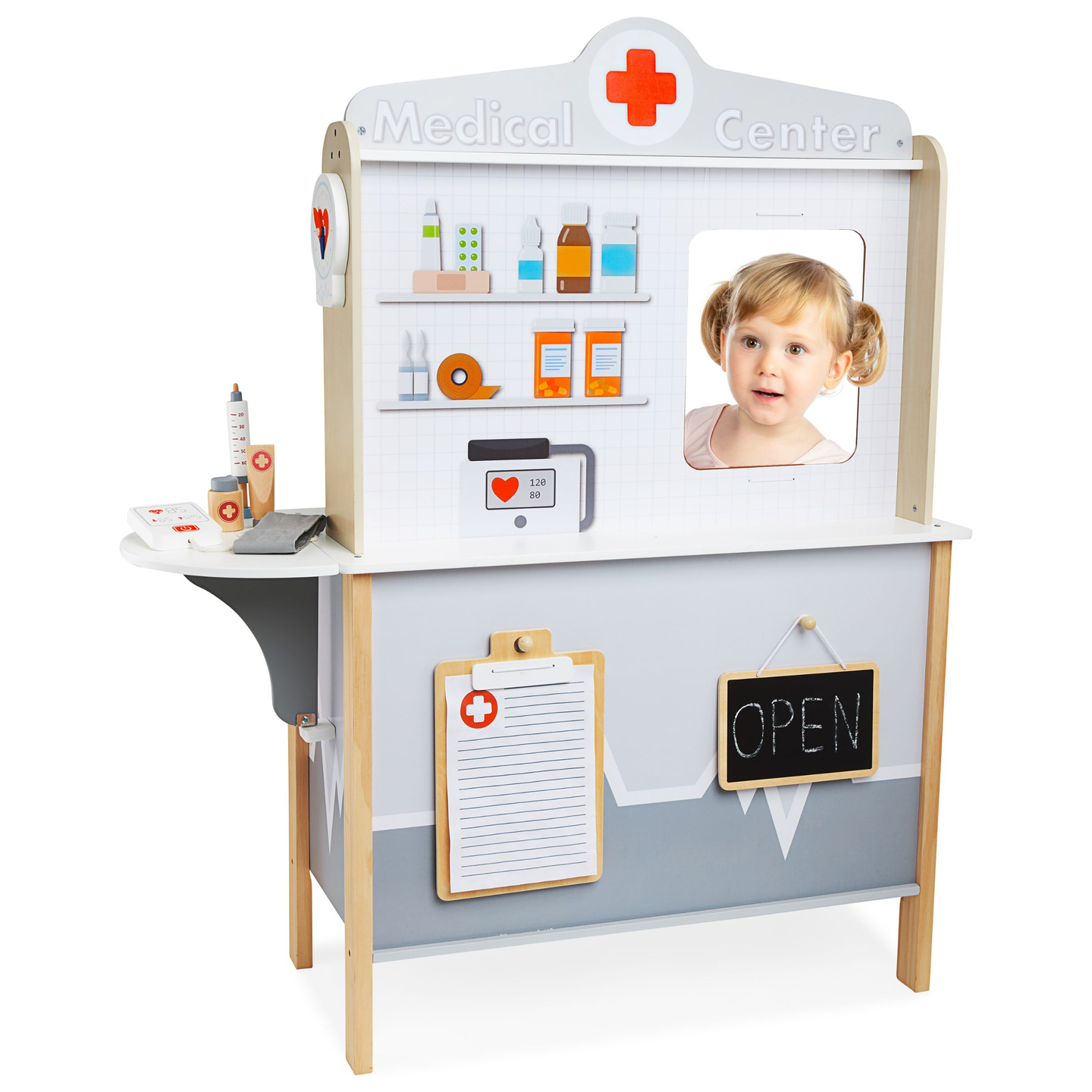 Cabinet medical din lemn spital XXL - set de doctor cu accesorii