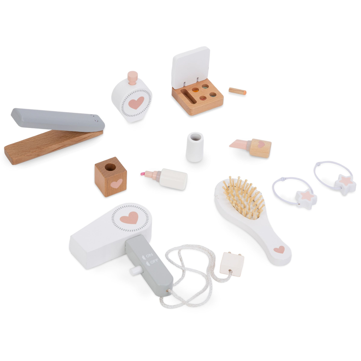 Măsuță de toaletă din lemn cu scaun și accesorii