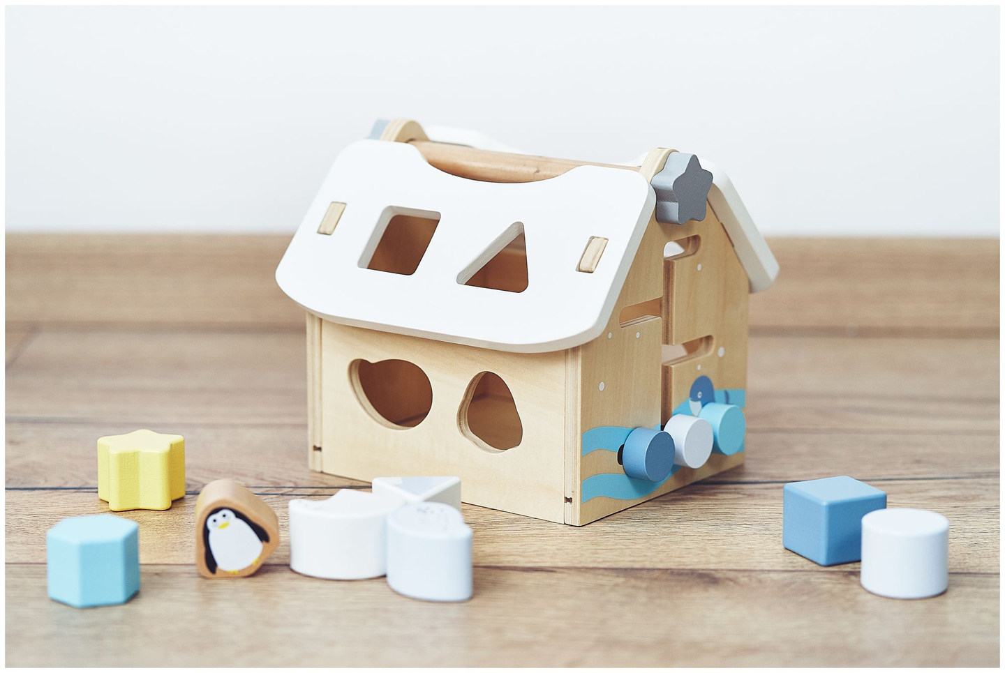 Sorter - casă educațională din lemn cu blocuri