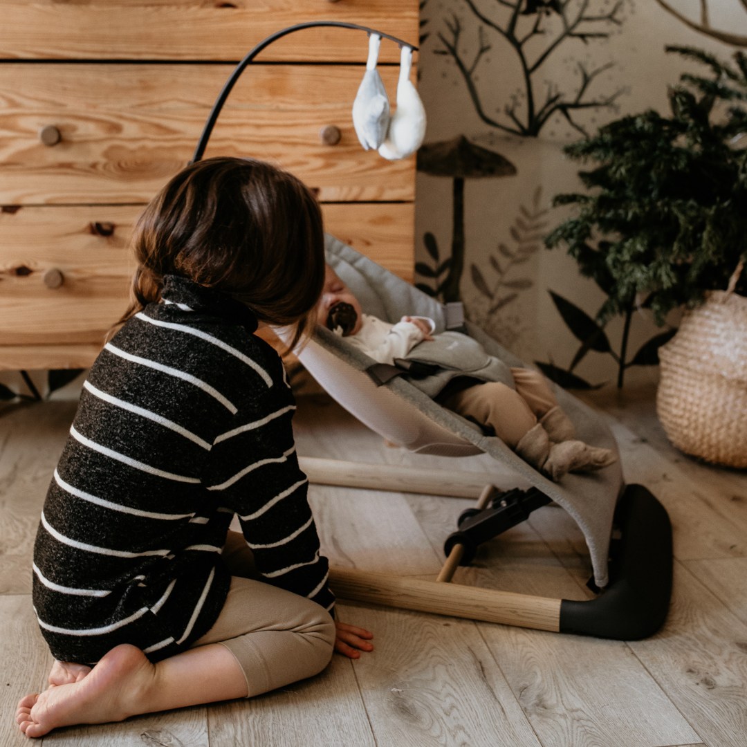 Fotoliu balansoar 2 în 1 Moby-Sistem LILY - gri