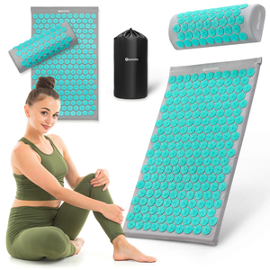 Saltea de presopunctură cu pernă și husă - 72 cm HyperMotion gri-mentă