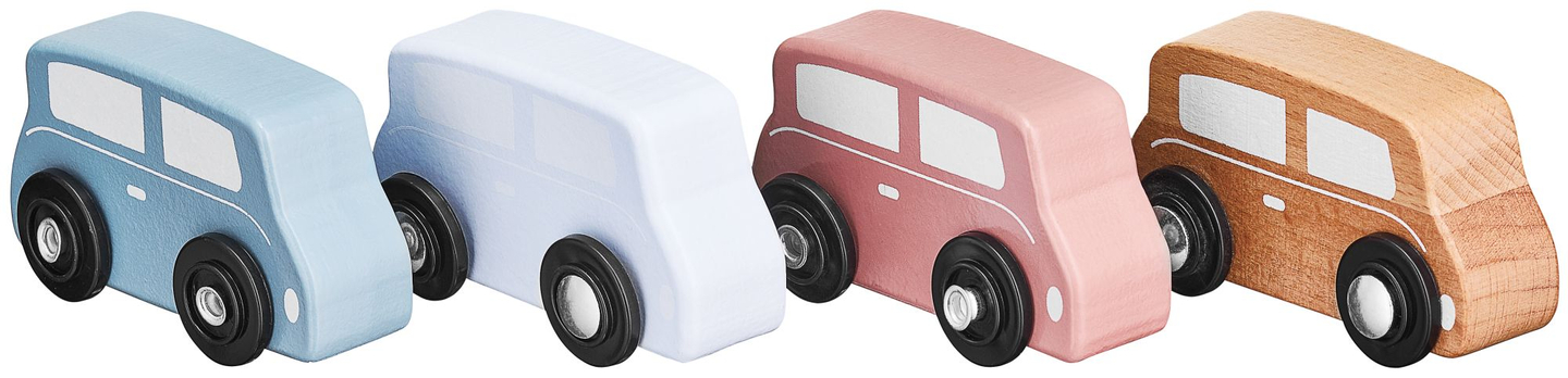 Camion-remorcă din lemn cu 4 vagoane