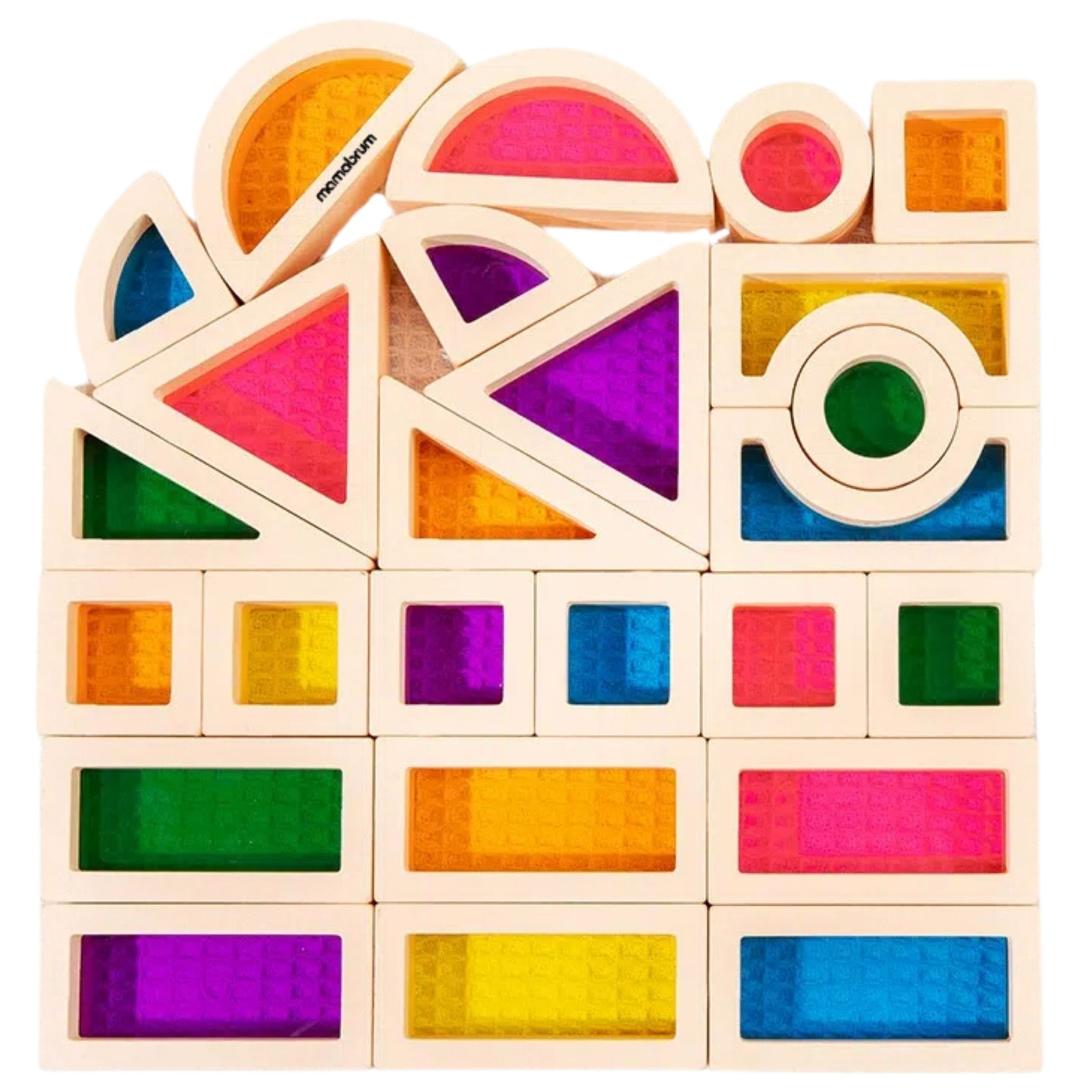 Rainbow blocuri de lemn - 25 elemente