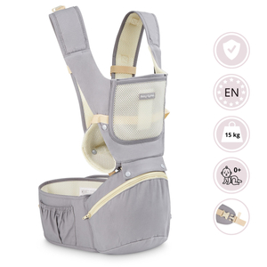 Cărucior ergonomic pentru copii - AMY 10in1 - 0-36 luni, gri