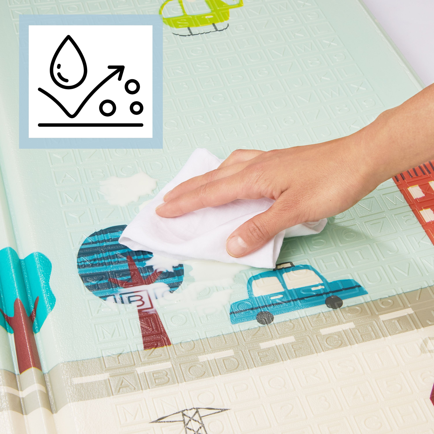 Covoraș din spumă cu două fețe XXL - pliabil 1 CM (munte și drum)