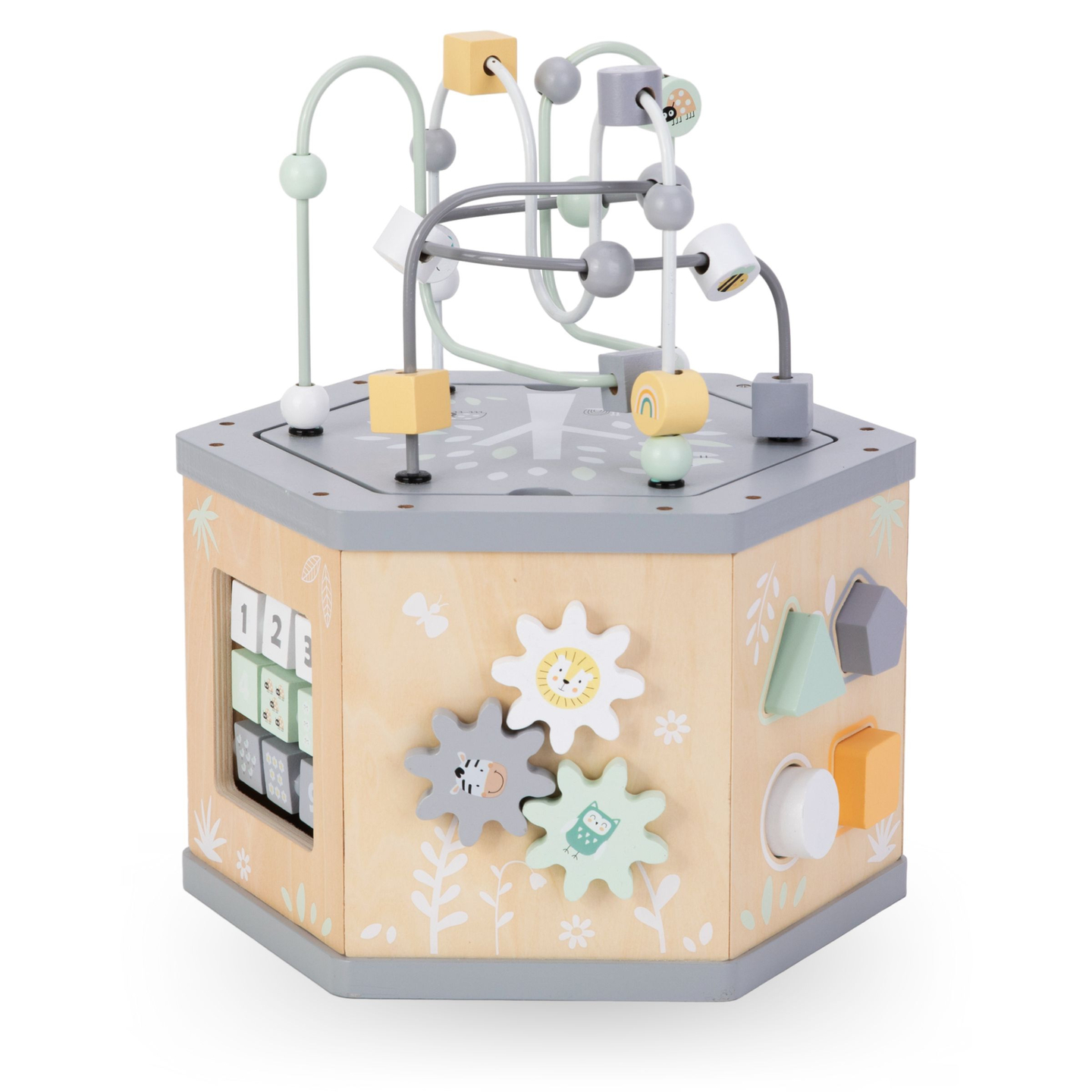 Cub educațional interactiv din lemn 7 în 1 - bucla motorului