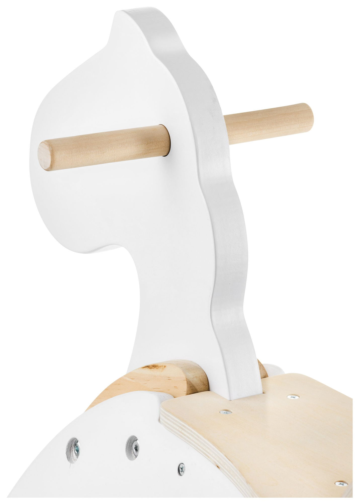 Căluț din lemn - alb - de la 12 luni.