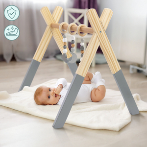 Suport de educație din lemn Baby Gym - culoare gri