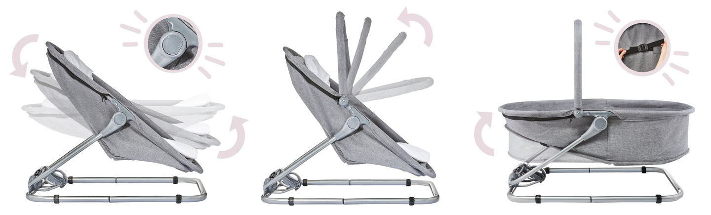 Șezlong + Scaun de flotabilitate + Pătuț 3 în 1 - Moby-System MILA