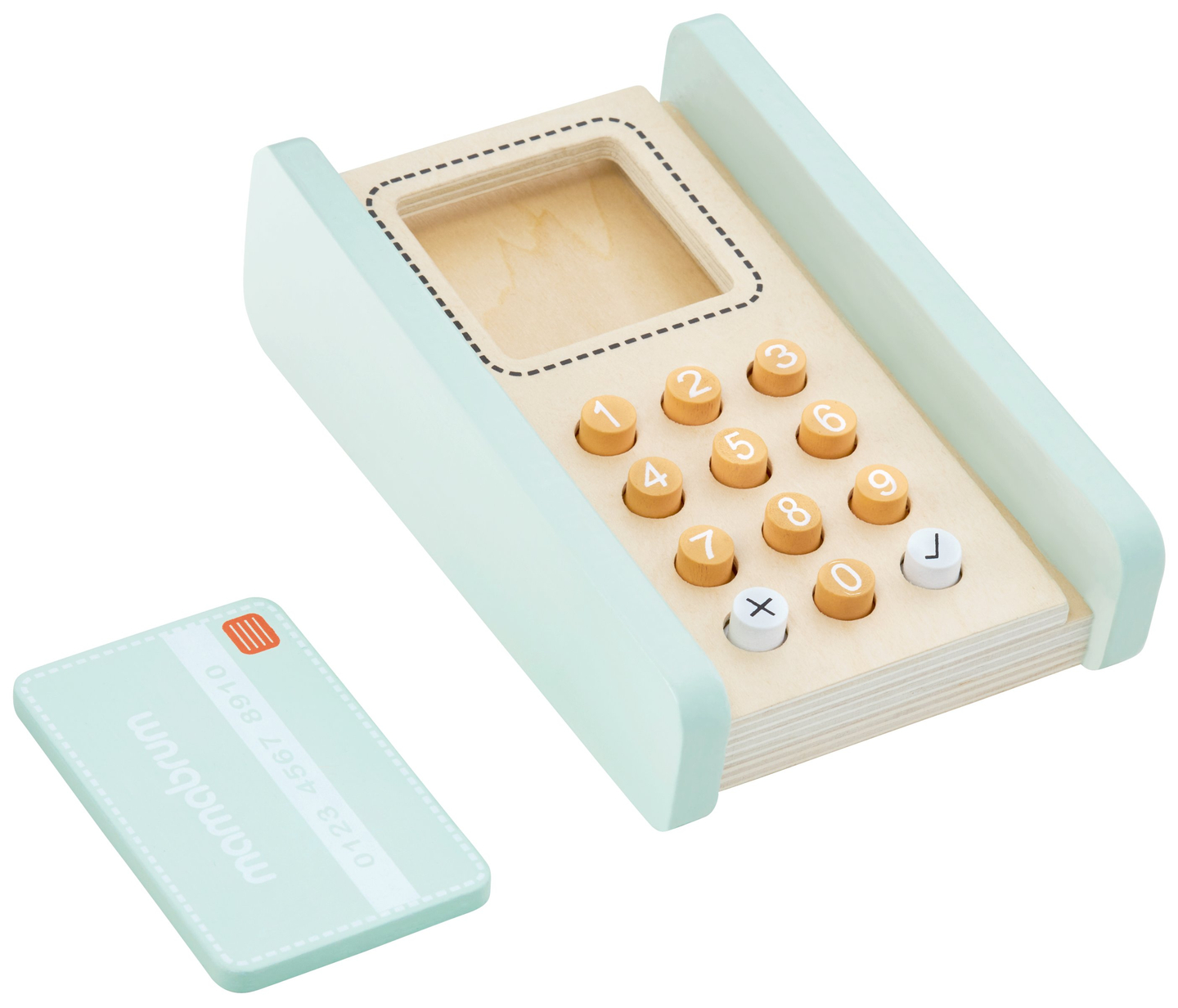 Magazin mare din lemn - tarabă și teatru 2 în 1 cu cântar, terminal de plată, fructe și legume