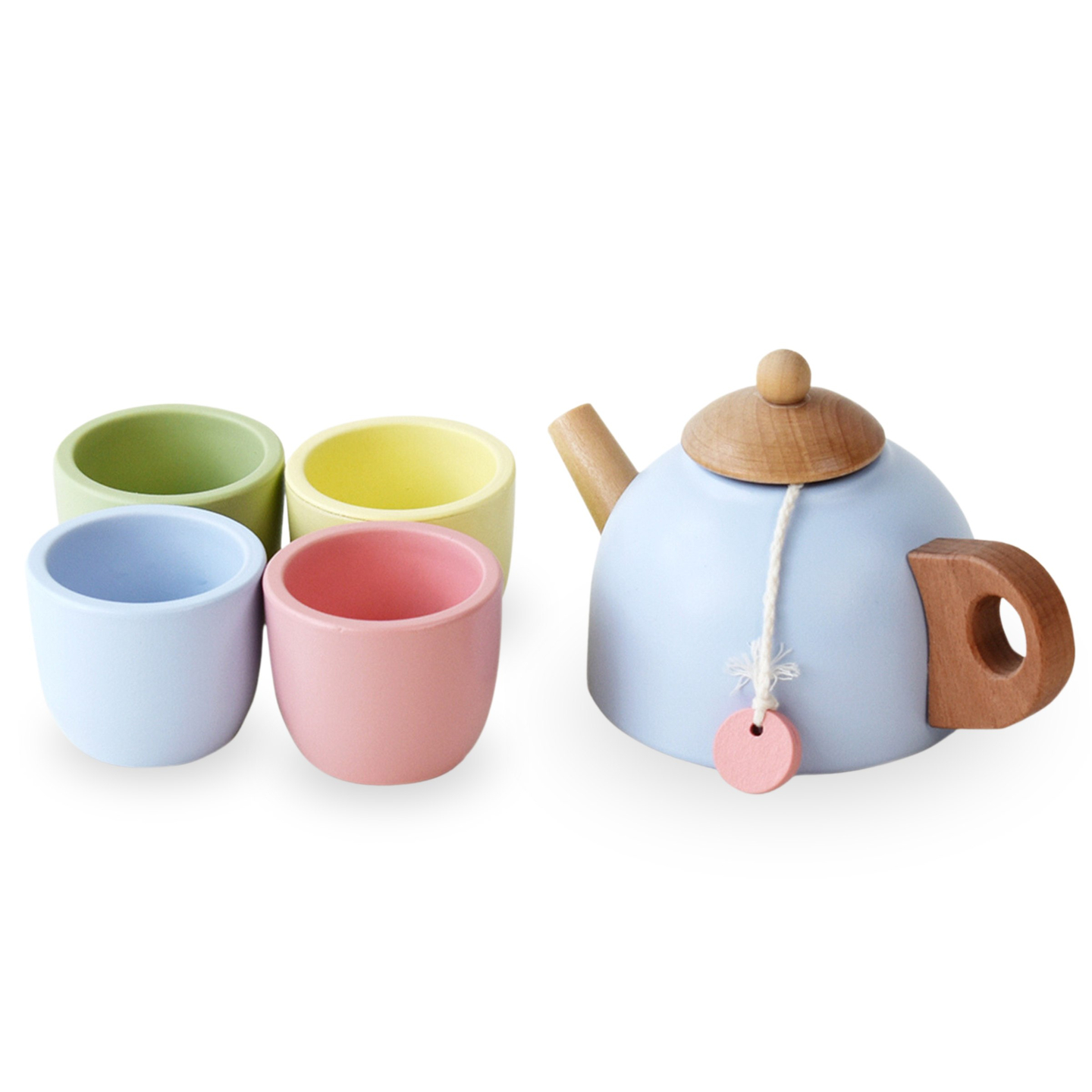 Set de ceai din lemn cu tavă - 7 articole
