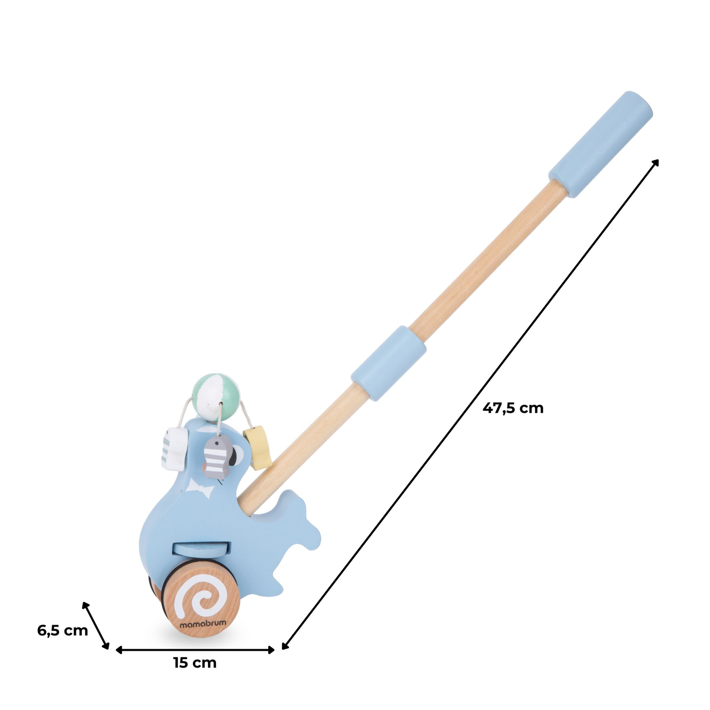 Sigiliu din lemn cu băț de împingere - împingător