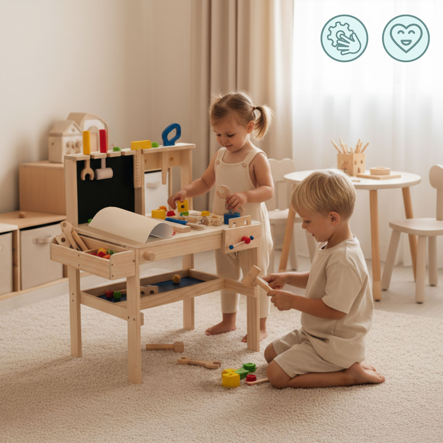 Set de bricolaj din lemn XXL - 75 de piese