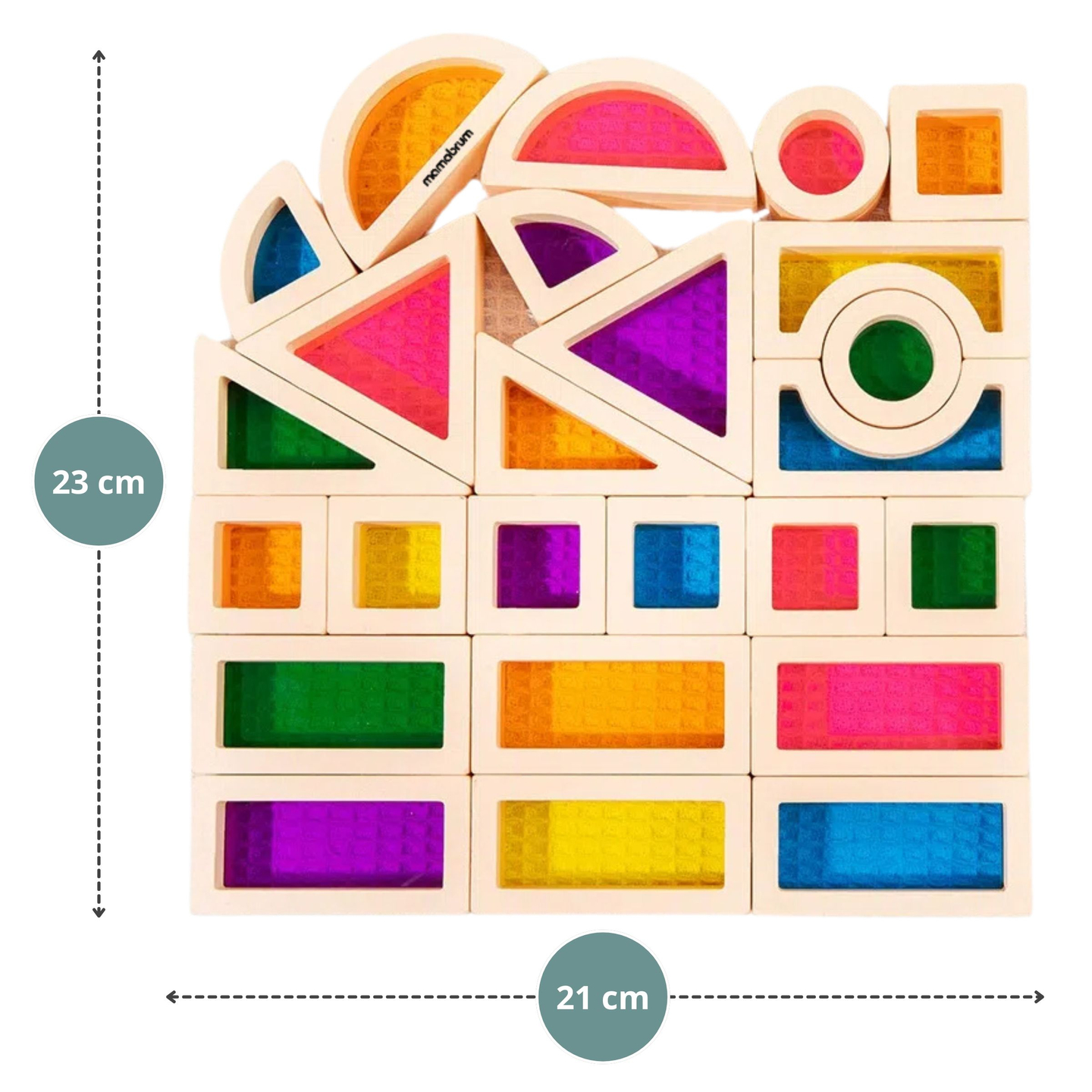 Rainbow blocuri de lemn - 25 elemente