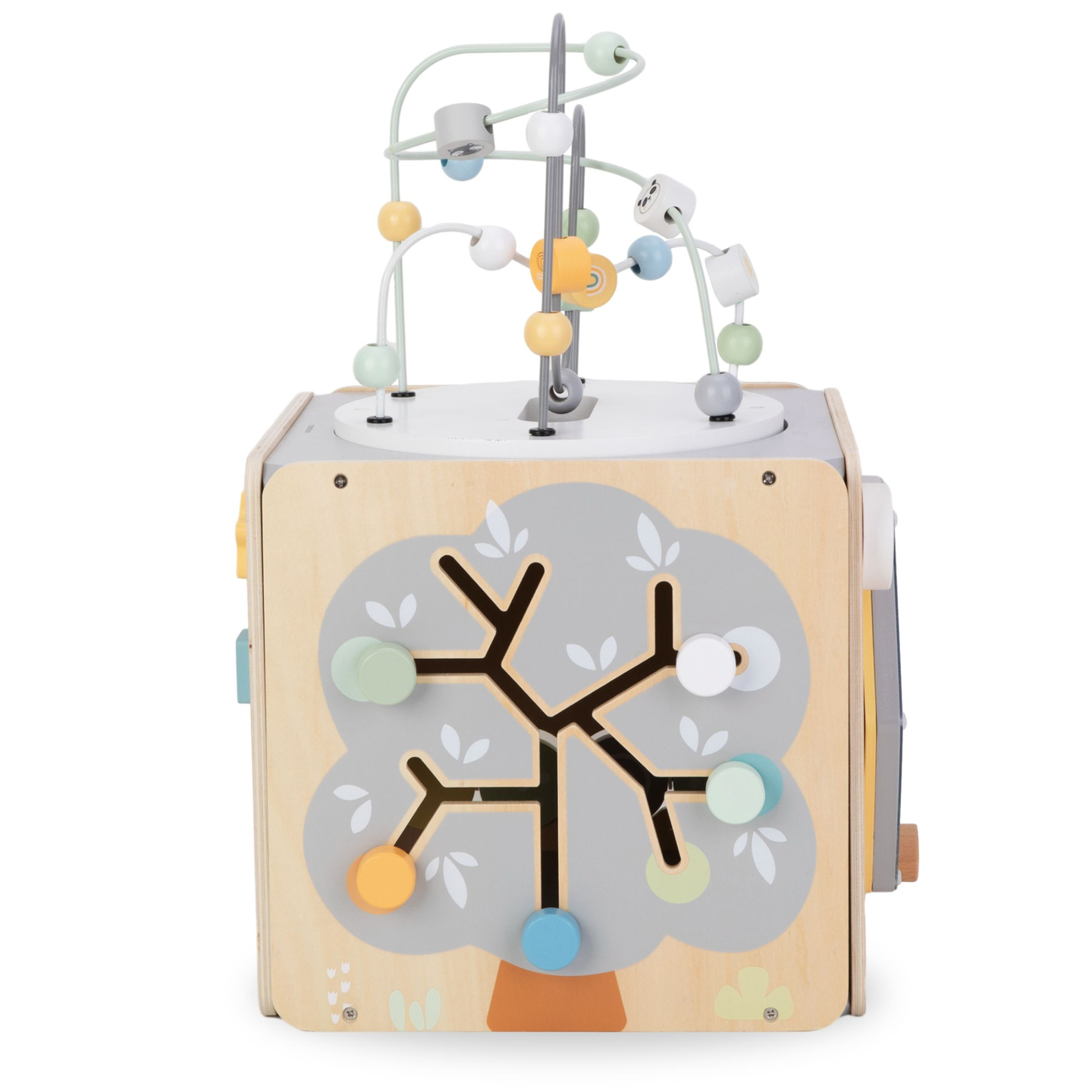 Cub mare de activitate din lemn cu buclă - Montessori