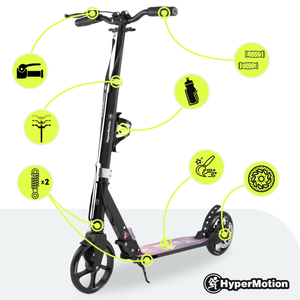 Scuter cu două roți pentru tineri adulți - cu amortizor - HyperMotion Skyline - roz, aluminiu - 100kg