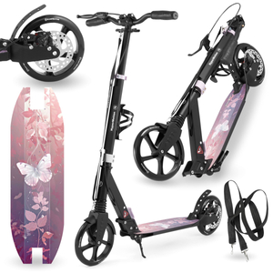 Scuter cu două roți pentru tineri adulți - cu amortizor - HyperMotion Skyline - roz, aluminiu - 100kg
