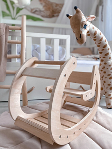 Balansoar Montessori pentru teren de joacă din lemn - lemn natural - de la 12 luni.