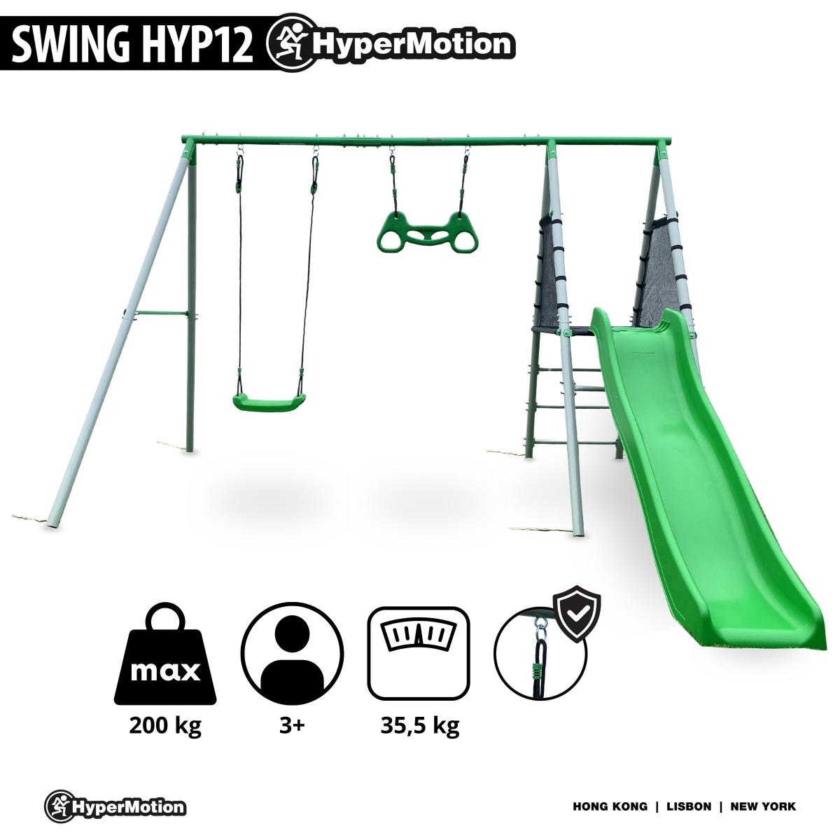 Loc de joaca de gradina XXL pentru copii cu leagan, trapez de gimnastica si tobogan