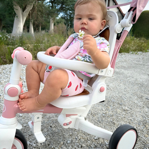 Triciclu multifuncțional 8in1 TOBI FOREST - roz